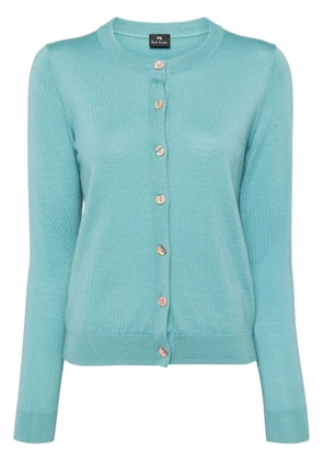 PS Paul Smith ribbed-edge wool cardigan - Blue