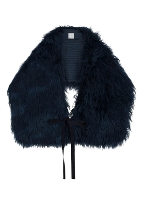 Stella Jean faux-fur tie scarf - Blue