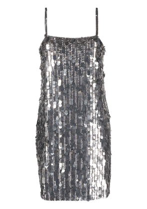 P.A.R.O.S.H. sequinned sleeveless mini dress - Silver