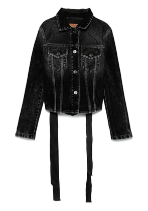 Balenciaga lace-up denim jacket - Black