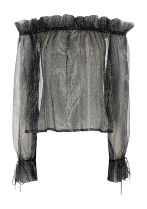 Saint Laurent printed crepe blouse - Black