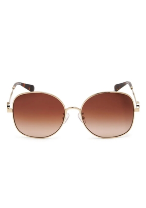 Tory Burch Miller oval-frame logo sunglasses - Gold
