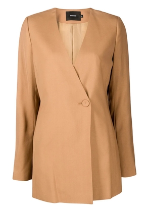 GOODIOUS double-breasted V-neck coat - Brown