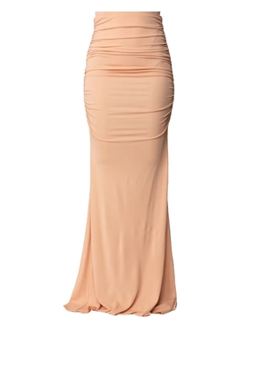 Elisabetta Franchi ruched long skirt - Neutrals