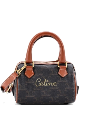 Celine Pre-Owned Boston Bag Triomphe Coated Canvas Mini satchel - Brown