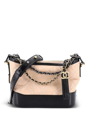 CHANEL Pre-Owned Gabrielle Quilted Aged Calfskin Small hobo bag - Black