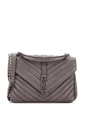 Saint Laurent Pre-Owned Classic Monogram College Bag Matelasse Chevron Leather Medium crossbody bag - Grey