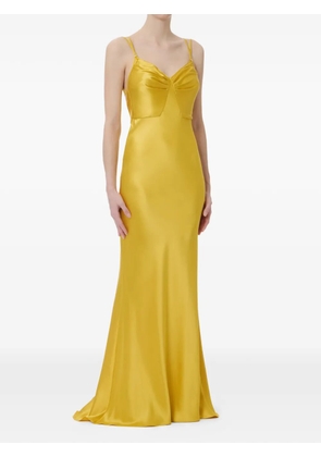 Elisabetta Franchi v-neck spaghetti strap dress - Yellow