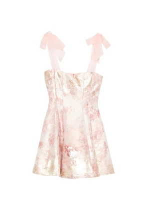 alice + olivia Summer bow floral mini dress - Neutrals