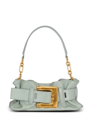 Balmain mini Anthem leather clutch bag - Blue