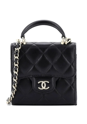 CHANEL Pre-Owned Square Classic Flap Top Handle Clutch with Chain Quilted Lambskin crossbody bag - Black