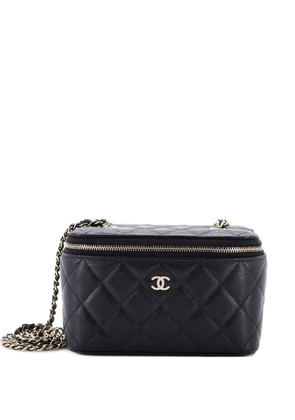 CHANEL Pre-Owned Classic Vanity Case with Chain Quilted Caviar Small crossbody bag - Black
