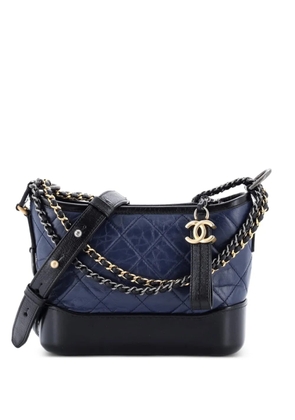CHANEL Pre-Owned Gabrielle Quilted Aged Calfskin Small hobo bag - Blue