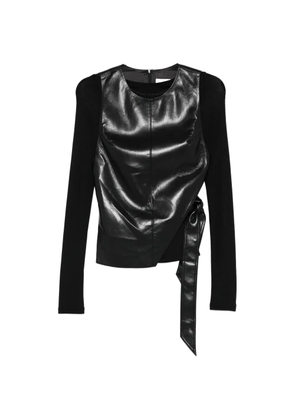 Nanushka long-sleeve tie-detail top - Black