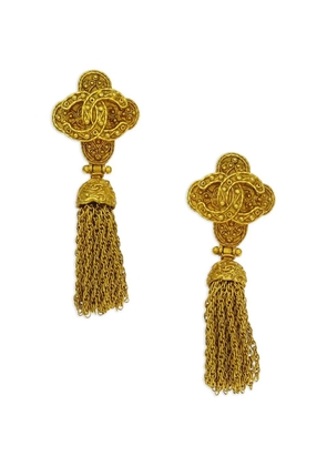 CHANEL Pre-Owned 1994 fringe dangle earrings - Gold