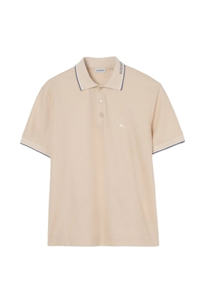 Burberry logo collar cotton polo shirt - Neutrals