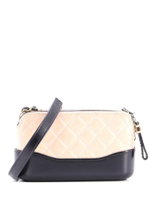 CHANEL Pre-Owned Gabrielle Double Zip with Chain Quilted Aged Calfskin clutch bag - Neutrals
