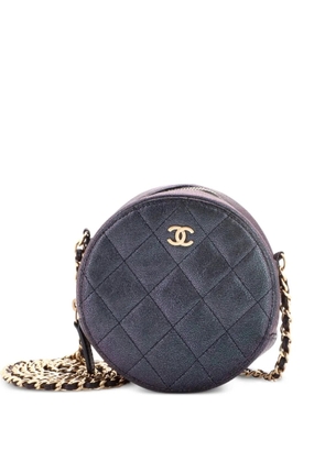 CHANEL Pre-Owned Round Clutch with Chain Quilted Iridescent Caviar Mini crossbody bag - Black