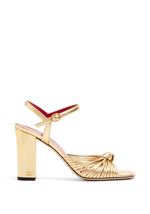 Valentino Garavani Annet laminated nappa sandals 90mm - Gold