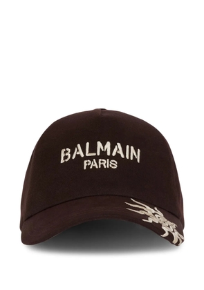 Balmain logo-embroidery baseball cap - Brown