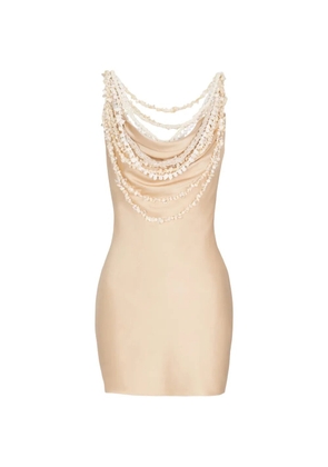 Balmain shell-embellished mini dress - Neutrals