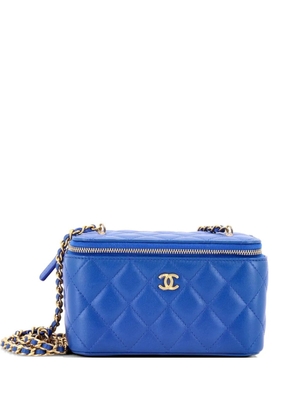 CHANEL Pre-Owned Pearl Crush Vanity Case with Chain Quilted Lambskin Small clutch bag - Blue
