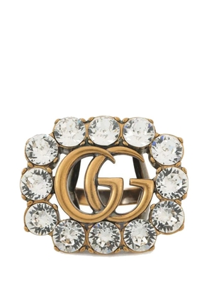 Gucci Pre-Owned 2016-2025 Gold Plated GG Marmont Crystal Ring costume ring