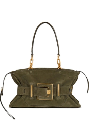 Balmain Anthem suede shoulder bag - Green