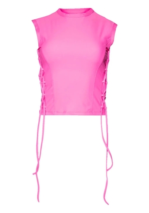 VETEMENTS lace-up crop top - Pink