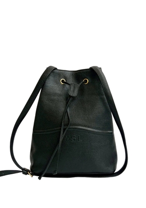 Saint Laurent Pre-Owned 20th Century Grained Leather Drawstring bucket bag - Black