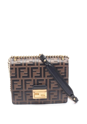 Fendi Pre-Owned 2010-2025 Small Zucca Embossed Leather Kan U crossbody bag - Brown