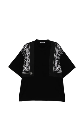 Mastermind Japan bandana panelled T-shirt - Black