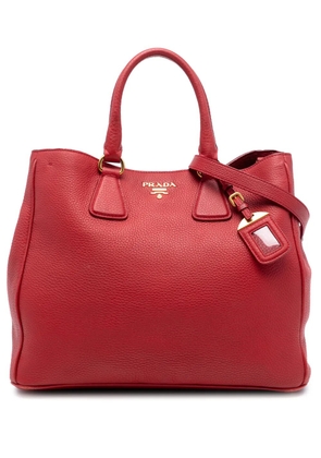 Prada Pre-Owned 2010-2026 Vitello Daino Open Convertible Tote satchel - Red