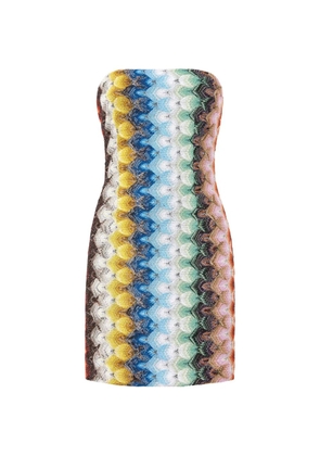 Missoni zig-zag strapless mini dress - Blue
