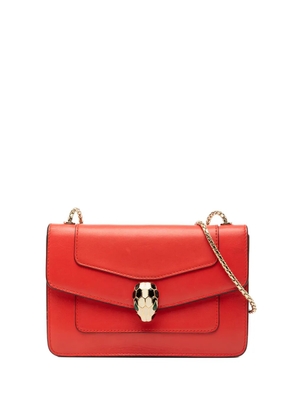 Bvlgari Pre-Owned 2010-2025 Mini Calfskin Serpenti Forever Clutch with Chain crossbody bag - Red