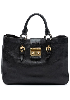 Miu Miu Pre-Owned 2010-2025 Goatskin Madras satchel - Black