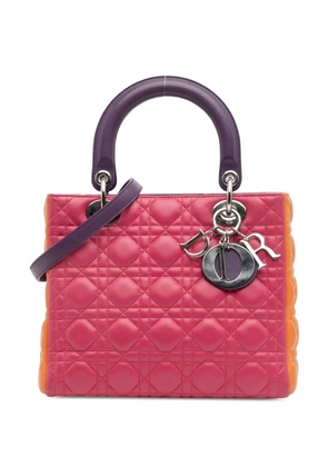 Christian Dior Pre-Owned 2011 Medium Tricolor Lambskin Cannage Lady Dior satchel - Multicolour