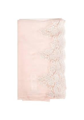 ERMANNO FIRENZE lace trimmed scarf - Pink