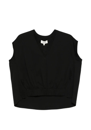 PSOPHIA V-neck gathered T-shirt - Black