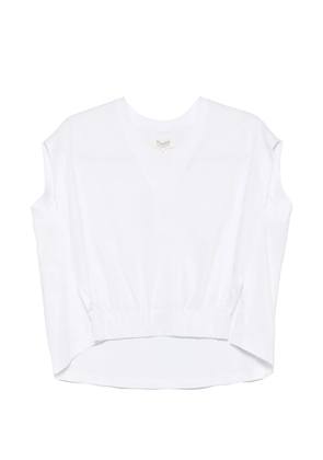 PSOPHIA V-neck gathered T-shirt - White