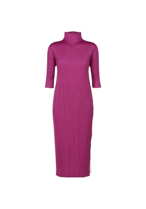 Pleats Please Issey Miyake pleated high-neck dress - Pink