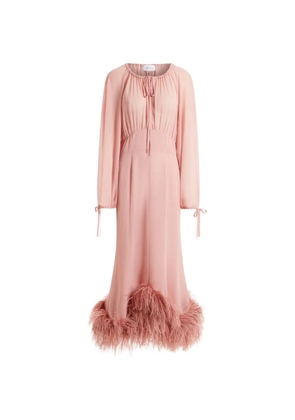 16Arlington Davis tie-neck feather dress - Pink