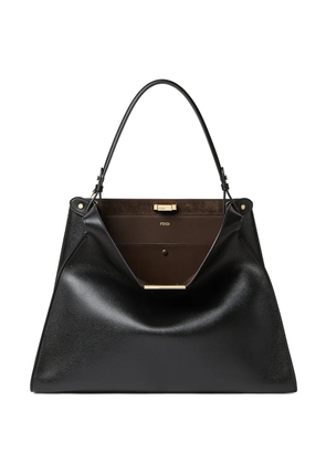 FENDI large Way stud leather tote bag - Black