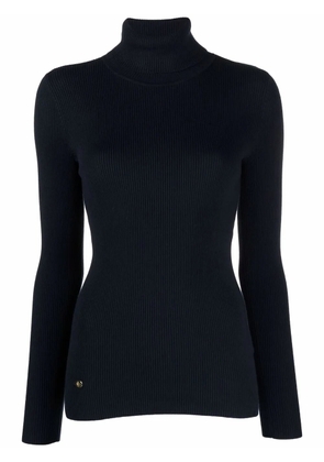 Lauren Ralph Lauren logo-plaque roll-neck jumper - Blue