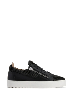 Giuseppe Zanotti Frankie crochet-panelled sneakers - Black