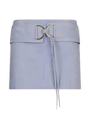 LIU JO removable belt suede midi skirt - Blue