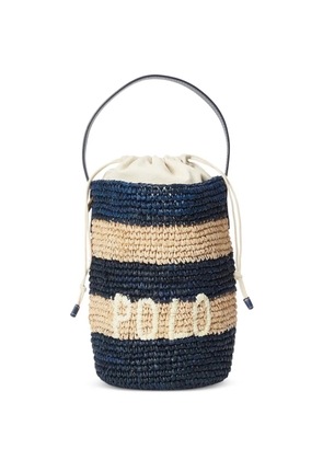 Polo Ralph Lauren small logo raffia bucket bag - Neutrals