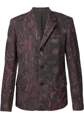 Yohji Yamamoto floral print blazer - Brown