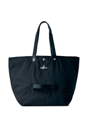 Vivienne Westwood logo plaque leather handle tote bag - Black