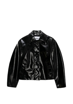 MSGM point collar flap pockets bomber jacket - Black